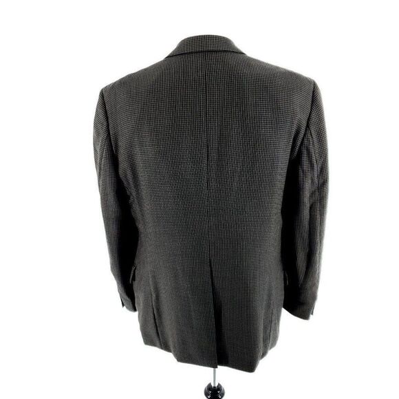 John Weitz Signature Textured Wool 2 Button Sport Coat 42R Green Black Tan Check - Picture 5 of 11